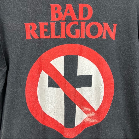 Vintage 1990s Bad Religion Band Single Stitch T Shirt Large - Picture 3 of 6
